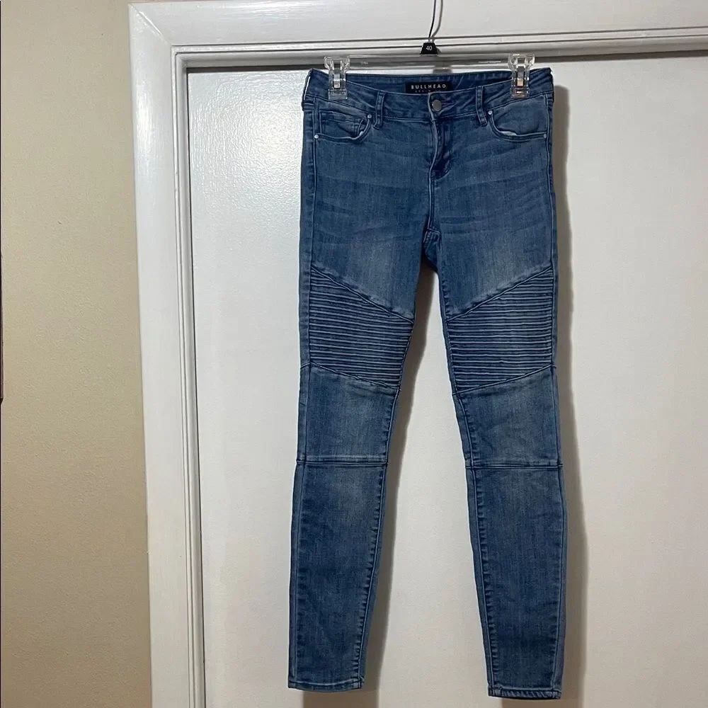 Bullhead Denim Skinny Jeans with Ribbed Accents